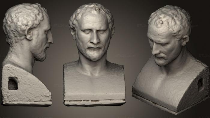 Бюсты и головы античные и исторические (Бюст Демосфена, BUSTA_0577) 3D модель для ЧПУ станка